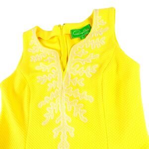 Pappagallo Womens Dress Sleeveless Zip Back Yellow Size 6